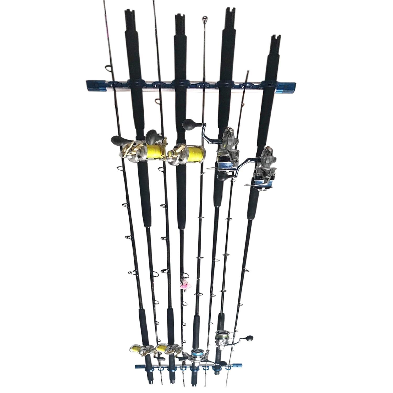 Rush Creek Creations | Fishing Rod Holder, Garage Organization and Wall Storage, for Reels, Gear and Accessories (Vertical/Horizontal Rack)