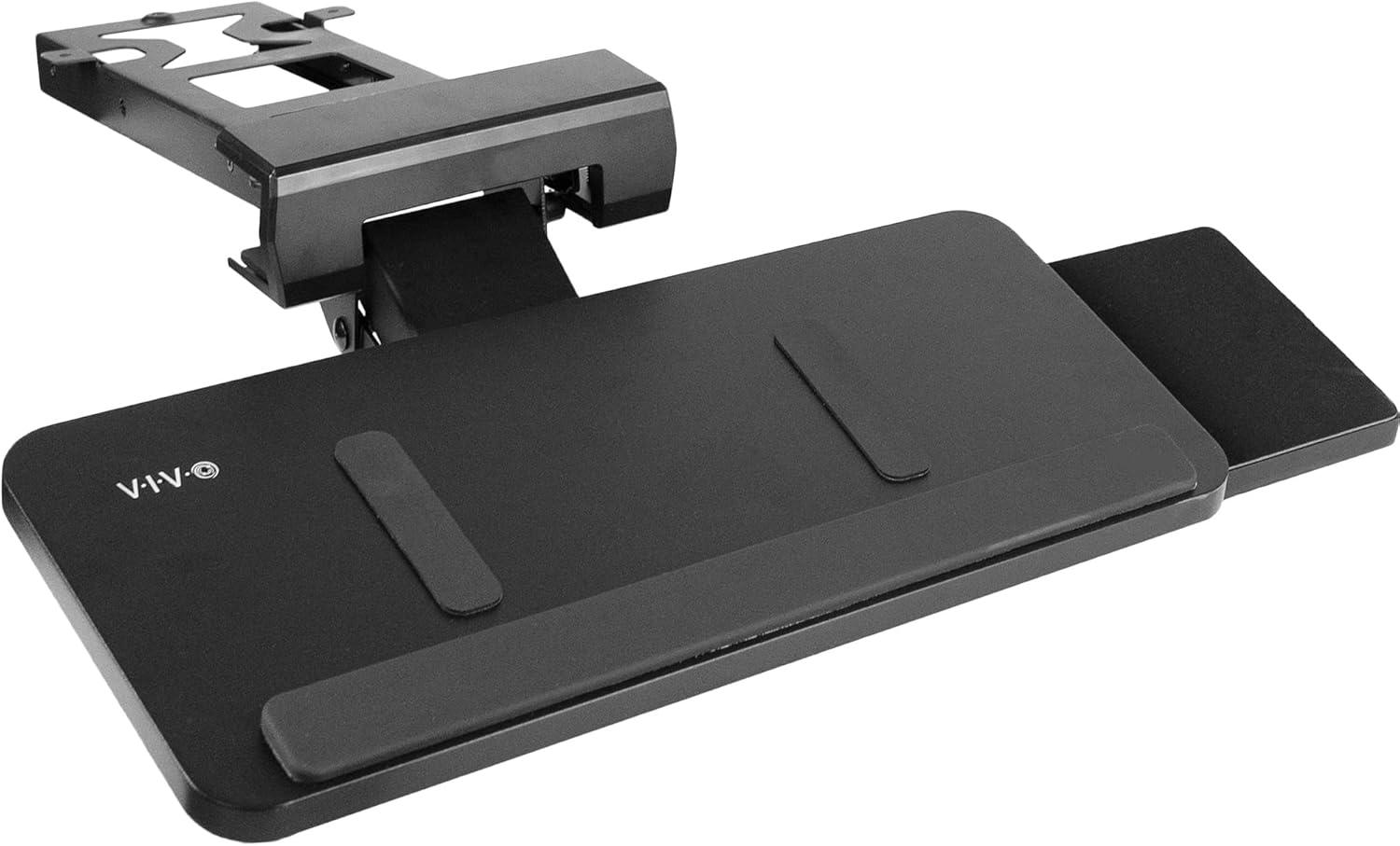 VIVO Adjustable Keyboard Tray with Slide-Out Mouse Pad, Under Table Desk Mount