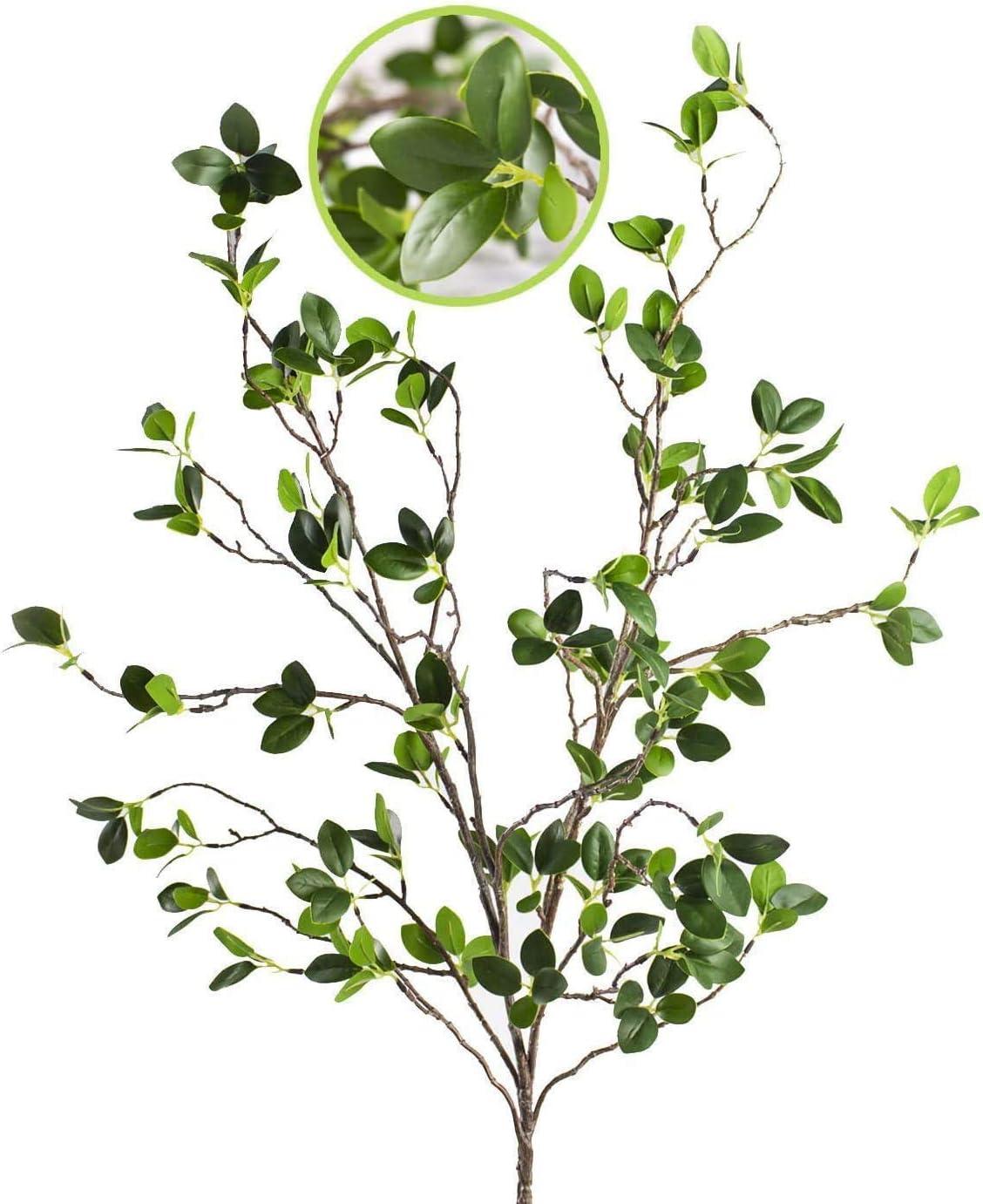 Lifelike Artificial Green Branches (2 pcs) - Ideal for Home, Garden, Office Decor -