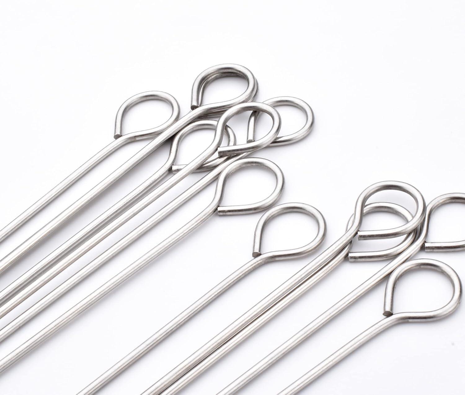 12 Inch Barbecue Skewers, 12Pcs Stainless Steel BBQ Skewers, Shish Kebab Kabob Skewers by HONSHEN