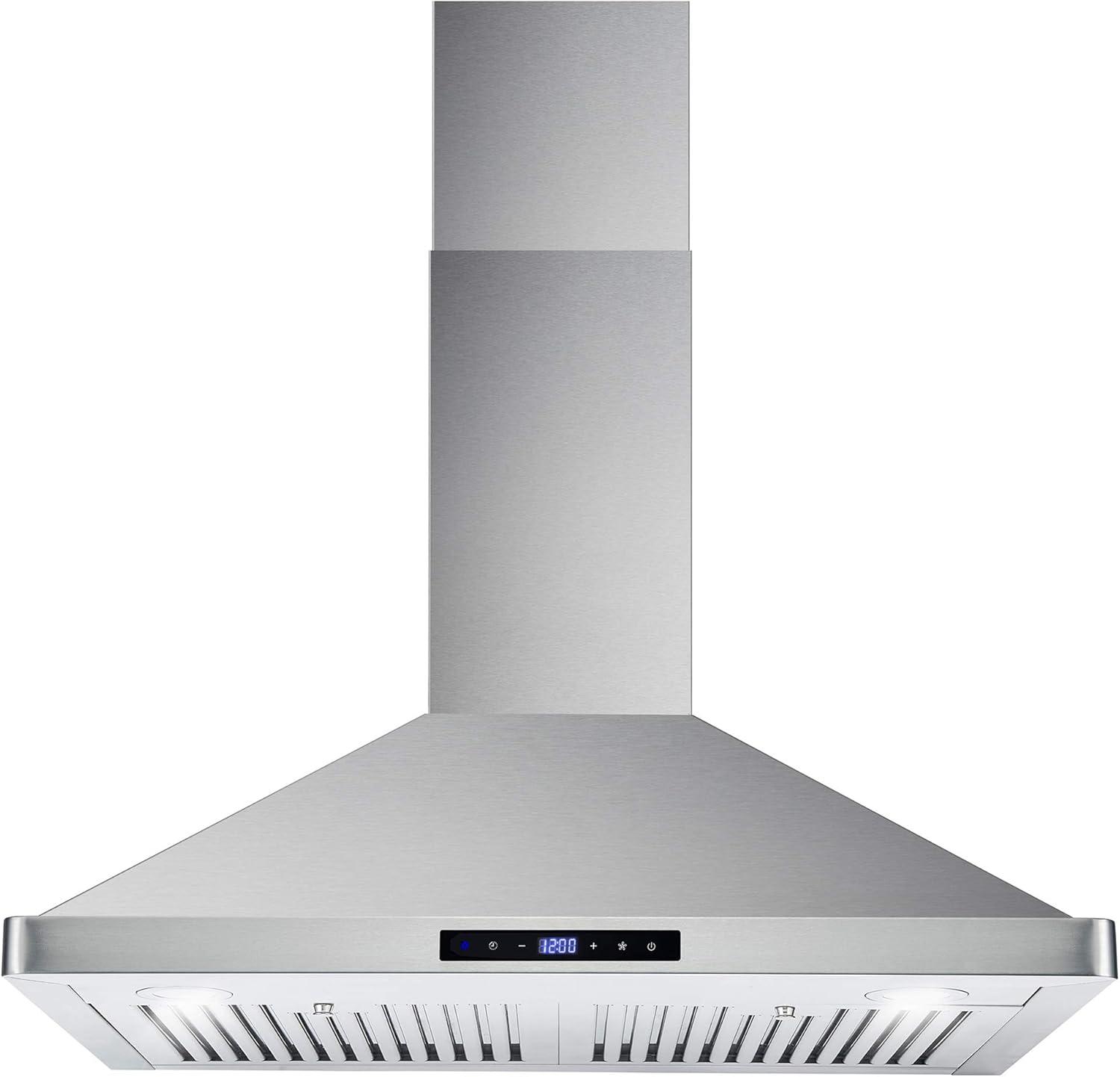 Cosmo 63175S 30 Inch Wall Mount Range Hood w/ Digital Controls, Stainless Steel