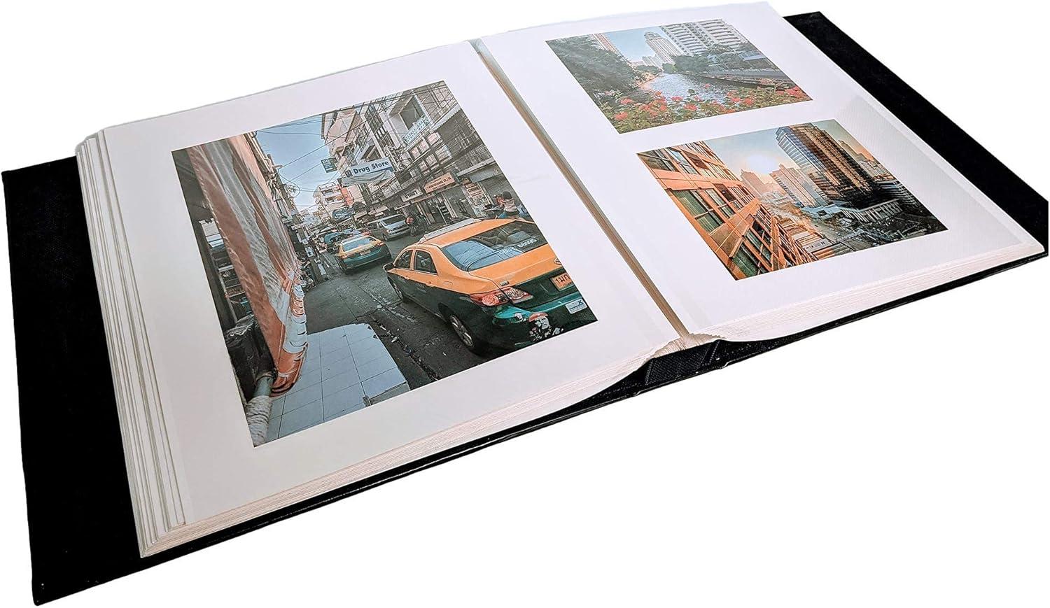 BEACHWATER POOL & SPA, LLC Photo Album Self Adhesive, 100 Pages 50 Sheets, Self Stick Sheet, Scrapbook, Picture Book, 4X6, 5X7, 8X10, 8-1/2X11, Replaceable Pages