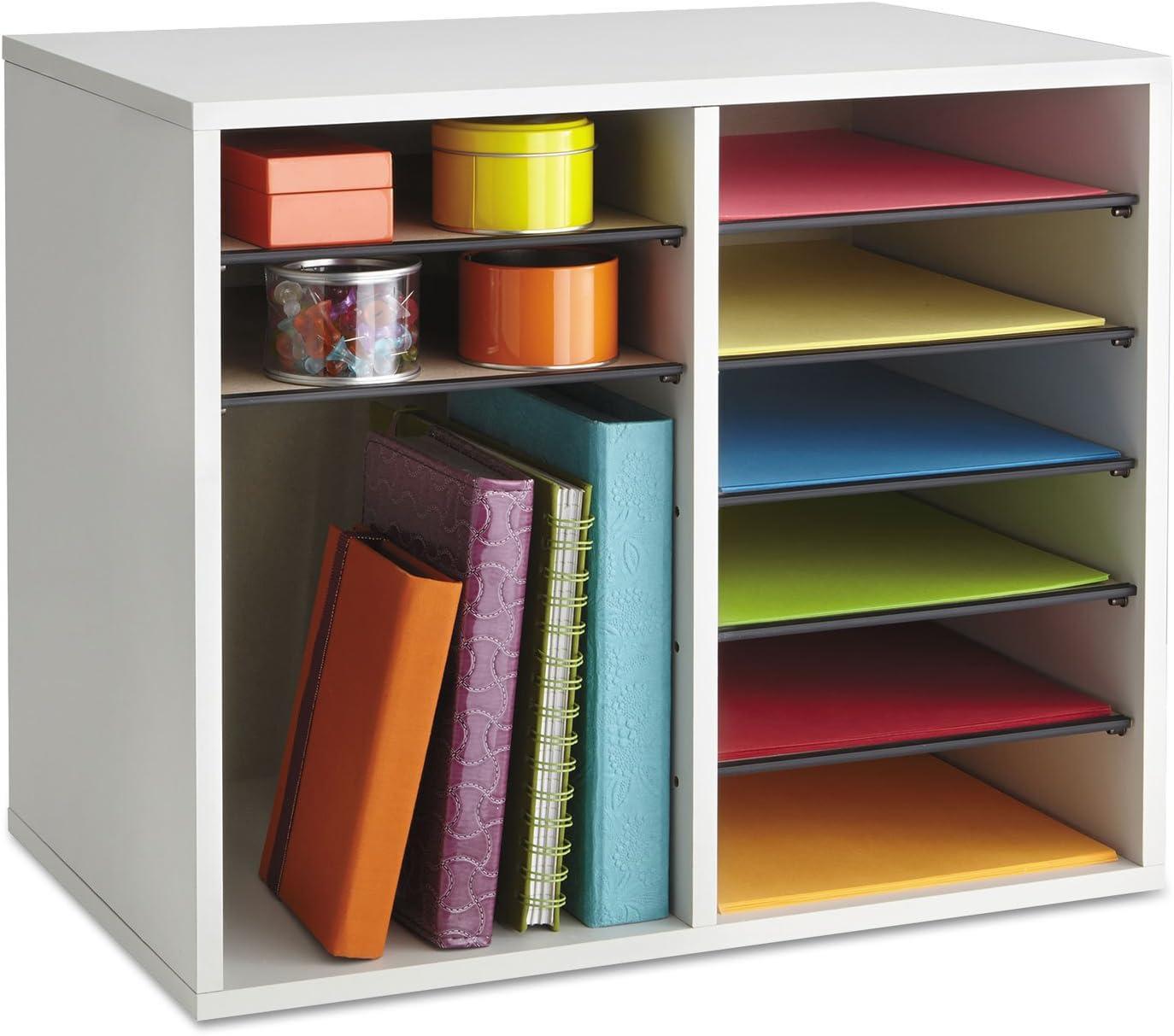 Wood Adjustable-Compartment Literature Organizer (Desktop)