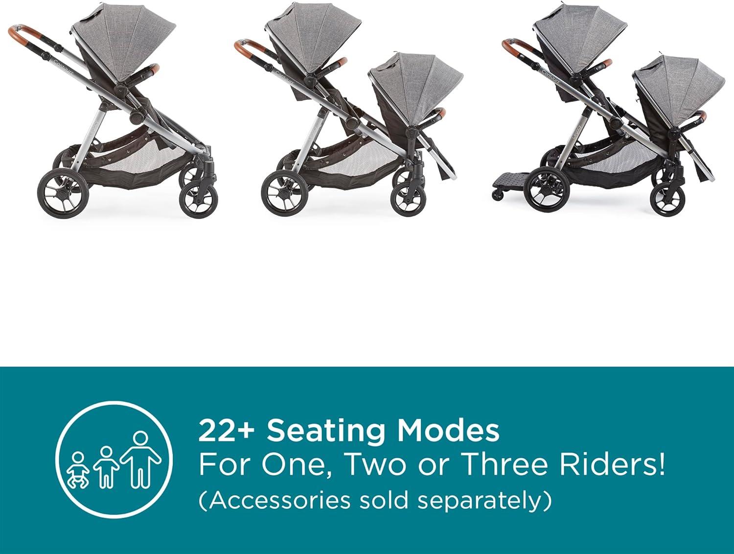 Contours Legacy Single to Double Convertible Stroller - Gray