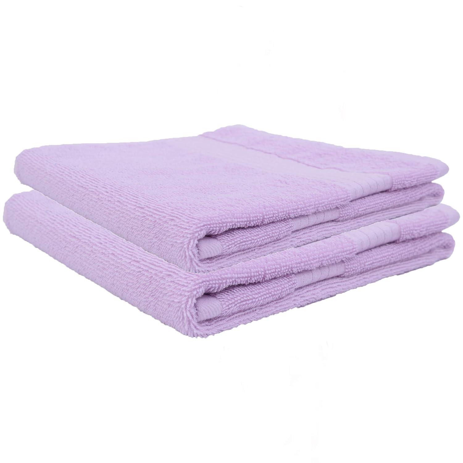 Alpine Swiss 100% Cotton Towel Set 2 Piece Soft and Absorbent 500 GSM Face Towels 13" x 13" Lilac