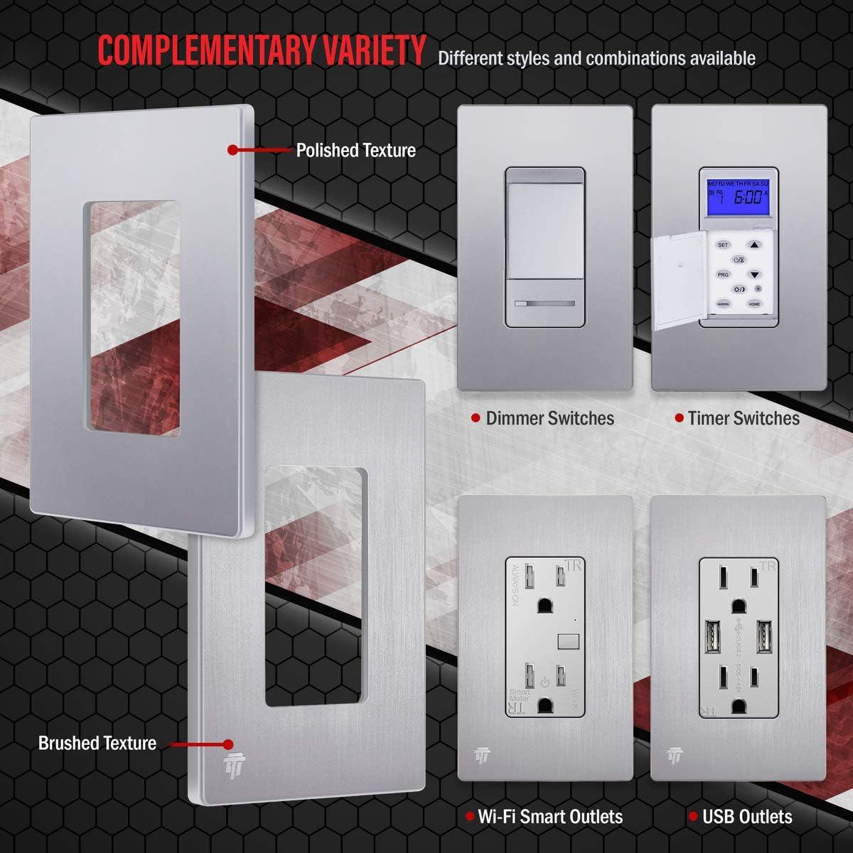 Enerlites No Subject 1 - Gang Rocker Standard Wall Plate
