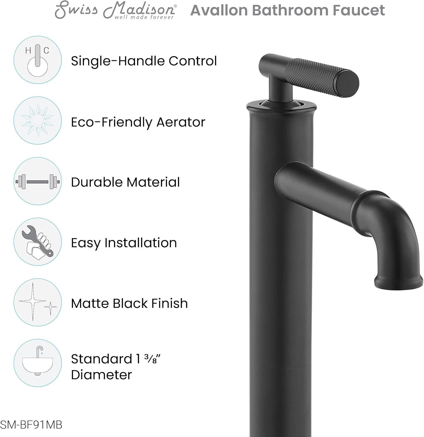 Avallon 8 in. Widespread, Sleek Handle, Bathroom Faucet