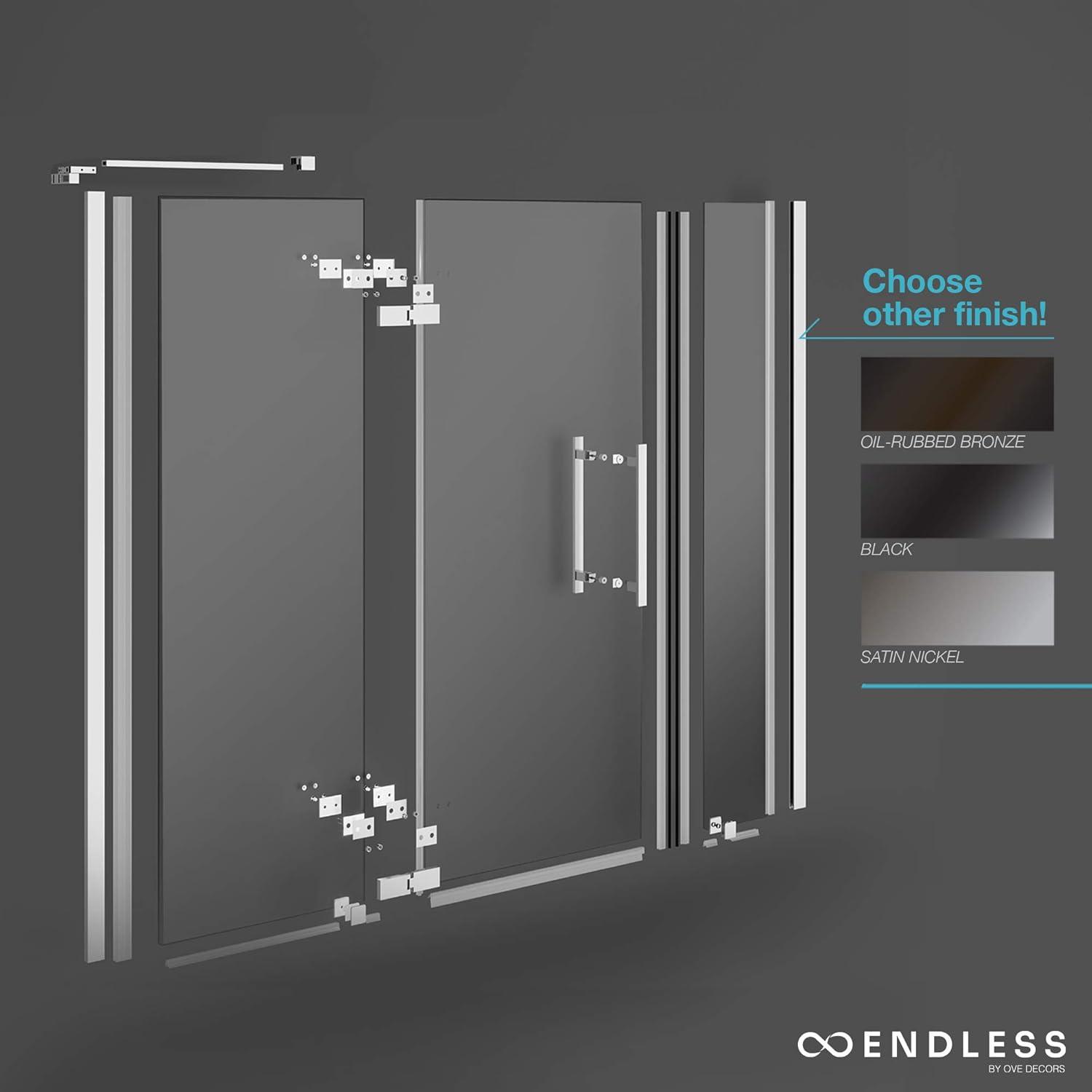 Ove Decors Endless Tampa 73" W x 72" H Alcove Frameless Shower Kit, Door, 2 Panel TA1460400