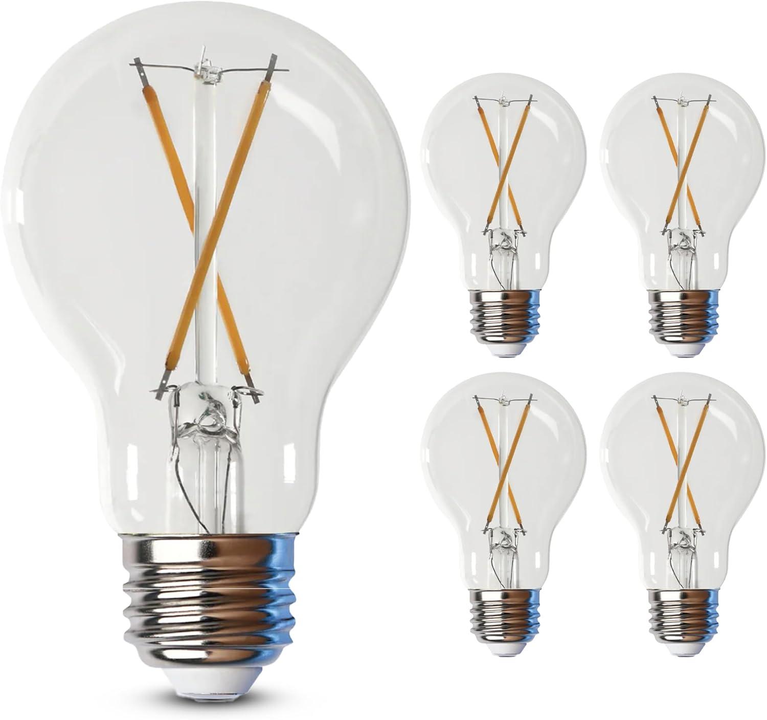 Feit Electric A19 E26 (Medium) Filament LED Bulb Daylight 40 Watt Equivalence 4 pk