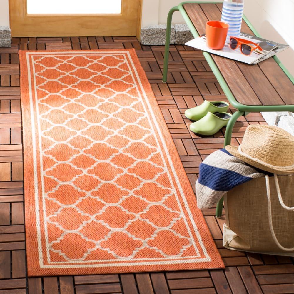 Herefordshire Geometric Orange Indoor / Outdoor Area Rug