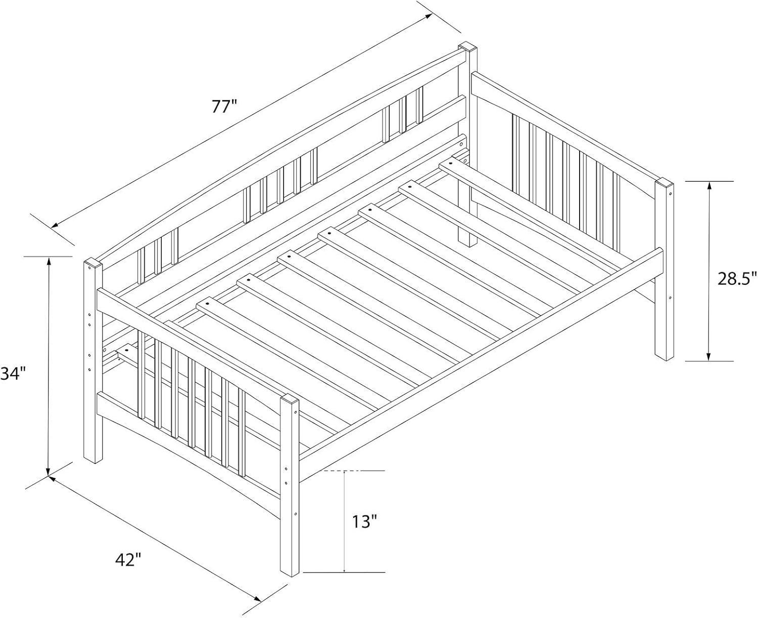 DHP Kayden Wood Daybed with Slats