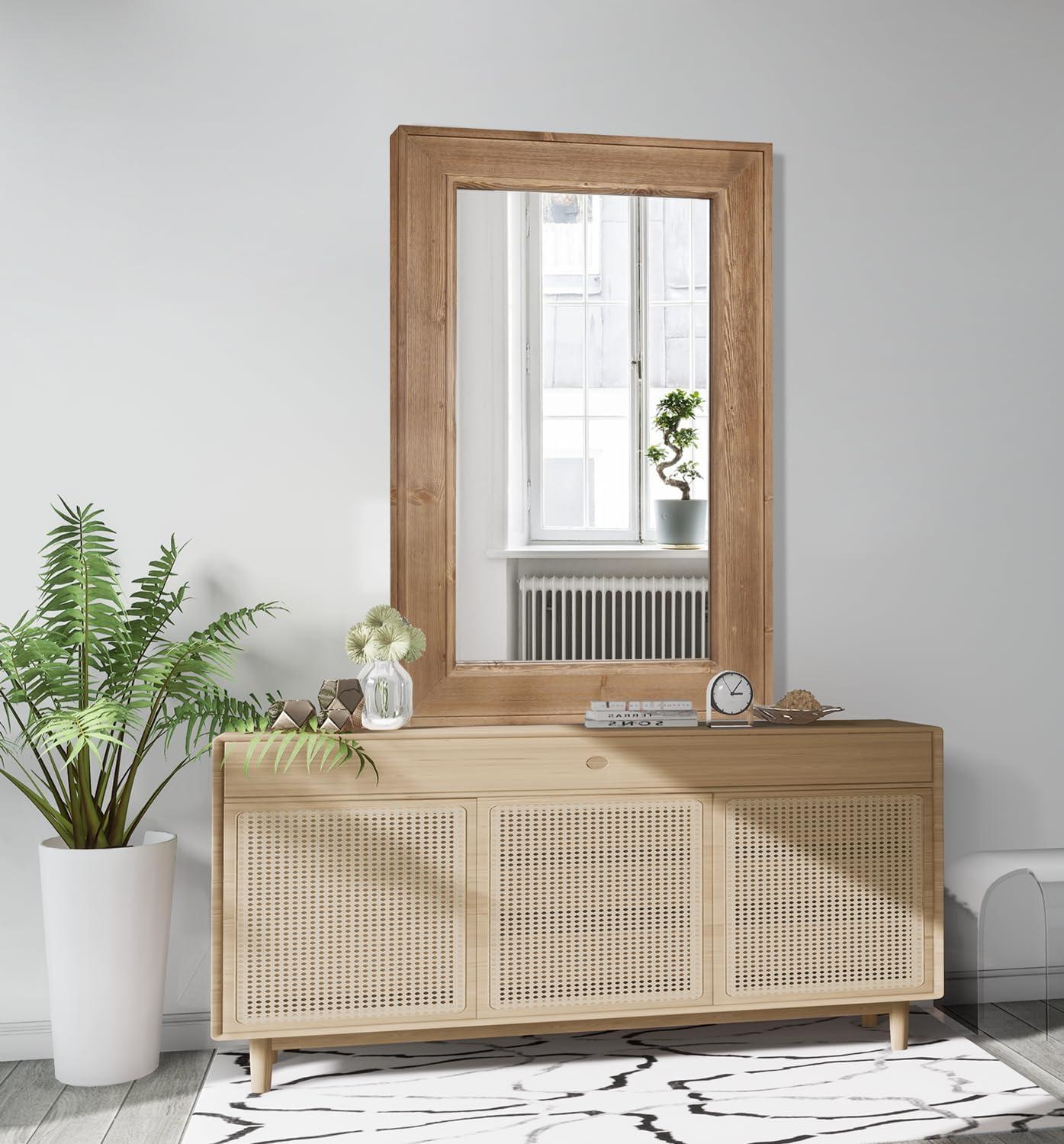 WallBeyond Natural Wash Wood Mirror