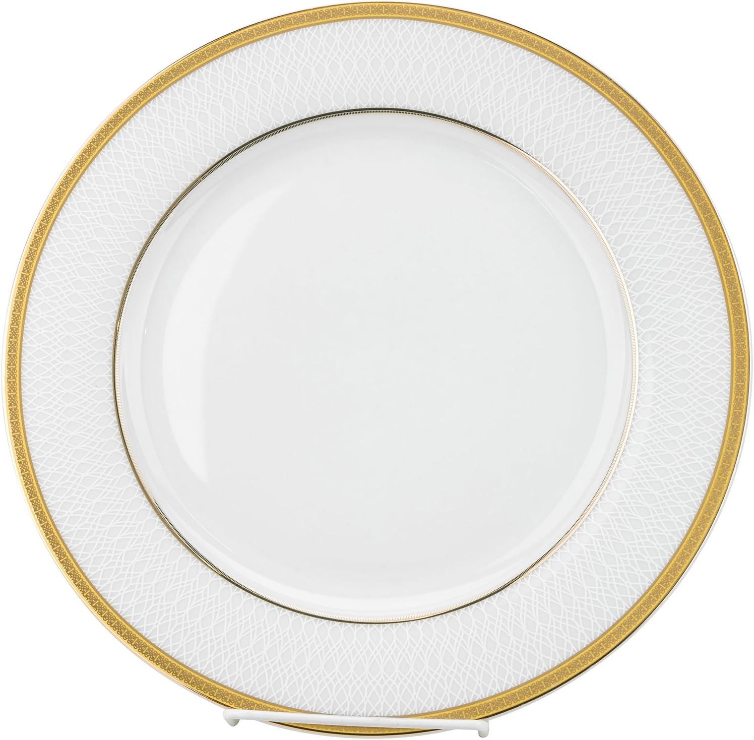 Lorren Home Trends 24 Piece Gold Porcelain Dinnerware Service for 4-Josephine