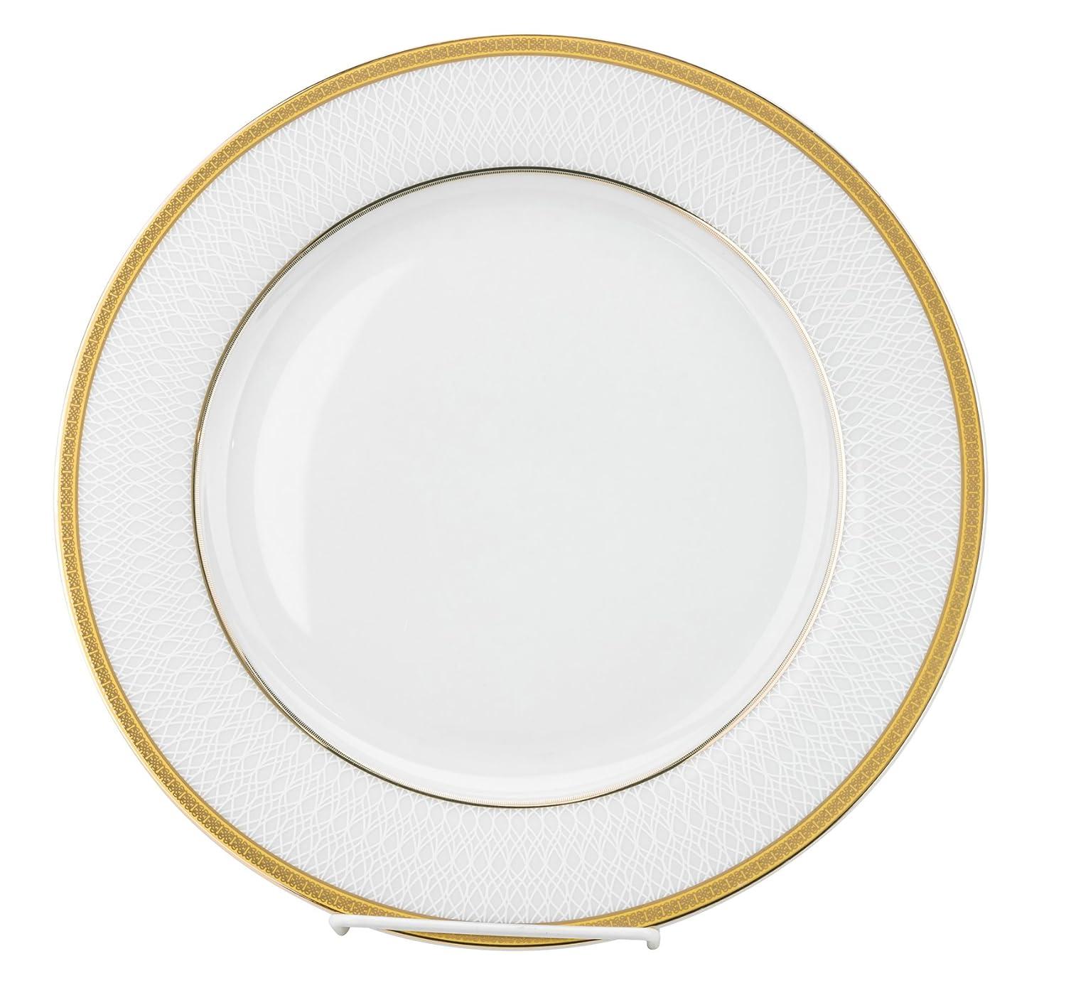 Lorren Home Trends 24 Piece Gold Porcelain Dinnerware Service for 4-Josephine