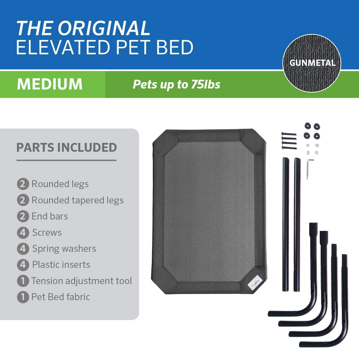 Coolaroo The Original Cooling Elevated Dog Bed, Indoor and Outdoor, Medium, Gunmetal