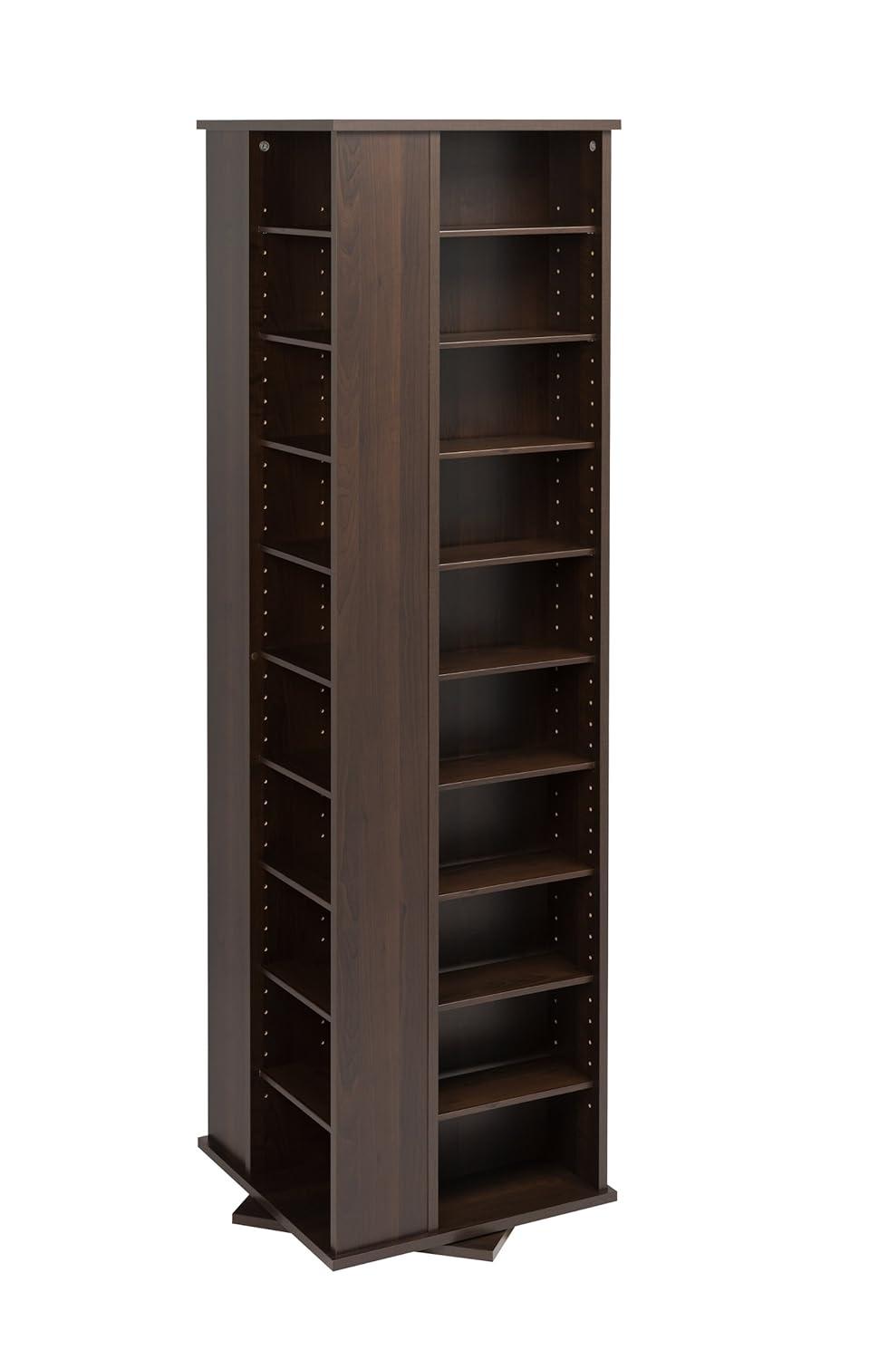 4 Sided Spinning Media Storage Black - Prepac: Holds 1040 CDs, 476 DVDs, Adjustable Shelves