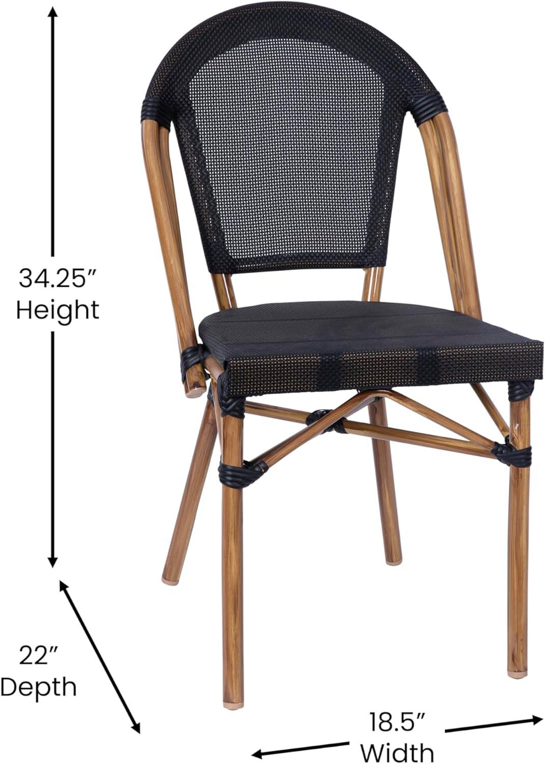 Lavigne Stacking French Chair for Indoor and Outdoor Use with Printed Metal Frame