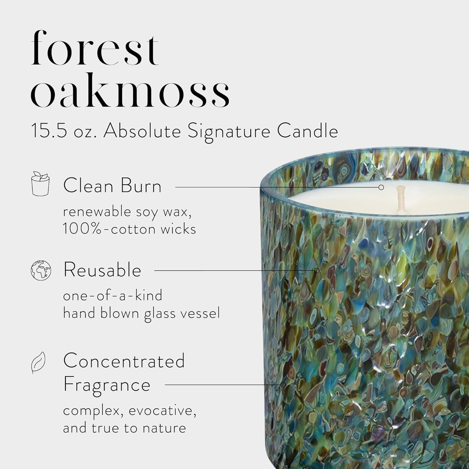 Handmade Forest Oakmoss Soy Candle in Glass Holder