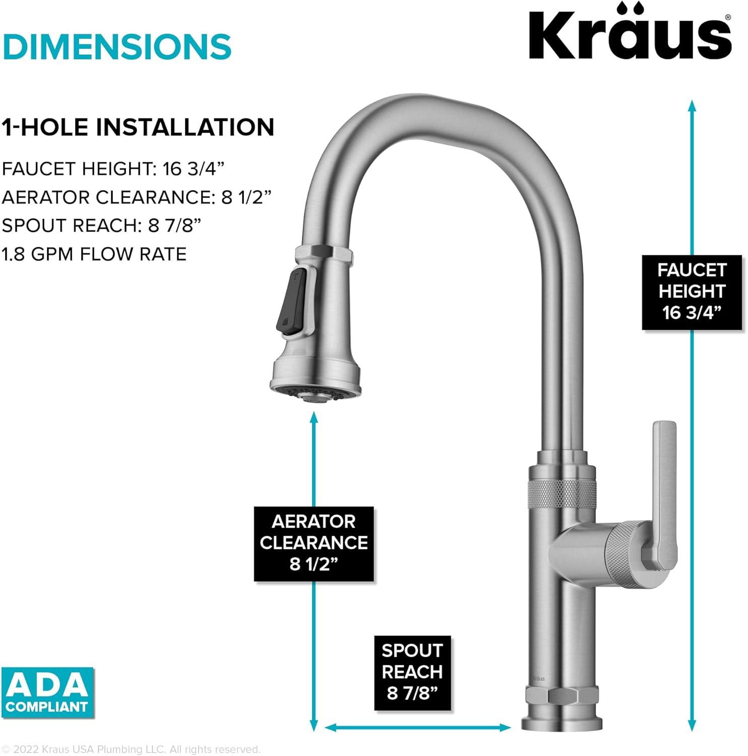 KRAUS Allyn Industrial Pull-Down Single Handle Kitchen Faucet