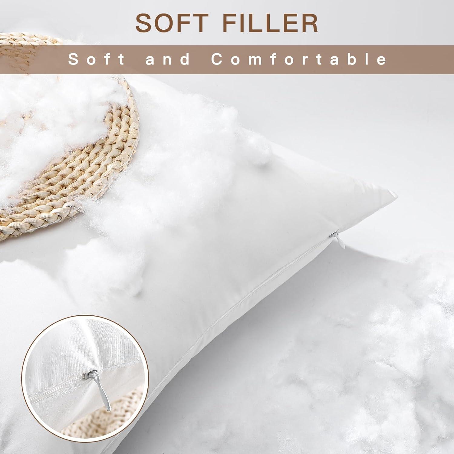 THROW PILLOW, SOFA PILLOW, OUT DOOR PILLOW, COUCH PILLOW, BEDDING PILLOW Inserts (Set of 2, White), 18x18 Inches - Lightweight Fillers for Sofa, Bed, and Home Décor (18x18 Inch (Pack of 2)