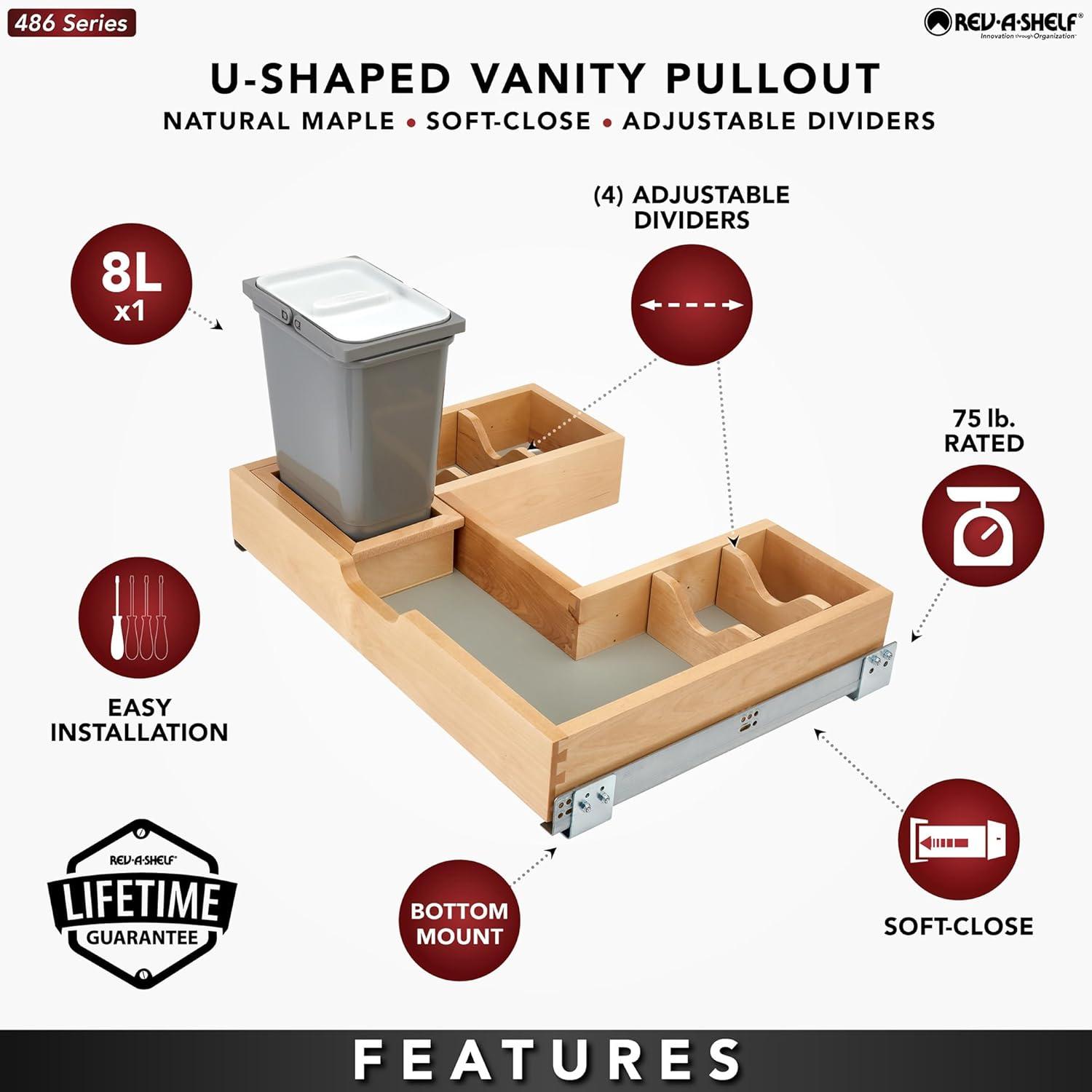 Rev-A-Shelf Rev-A-Shelf Wood Vanity Sink Cabinet Pull Out Organizer