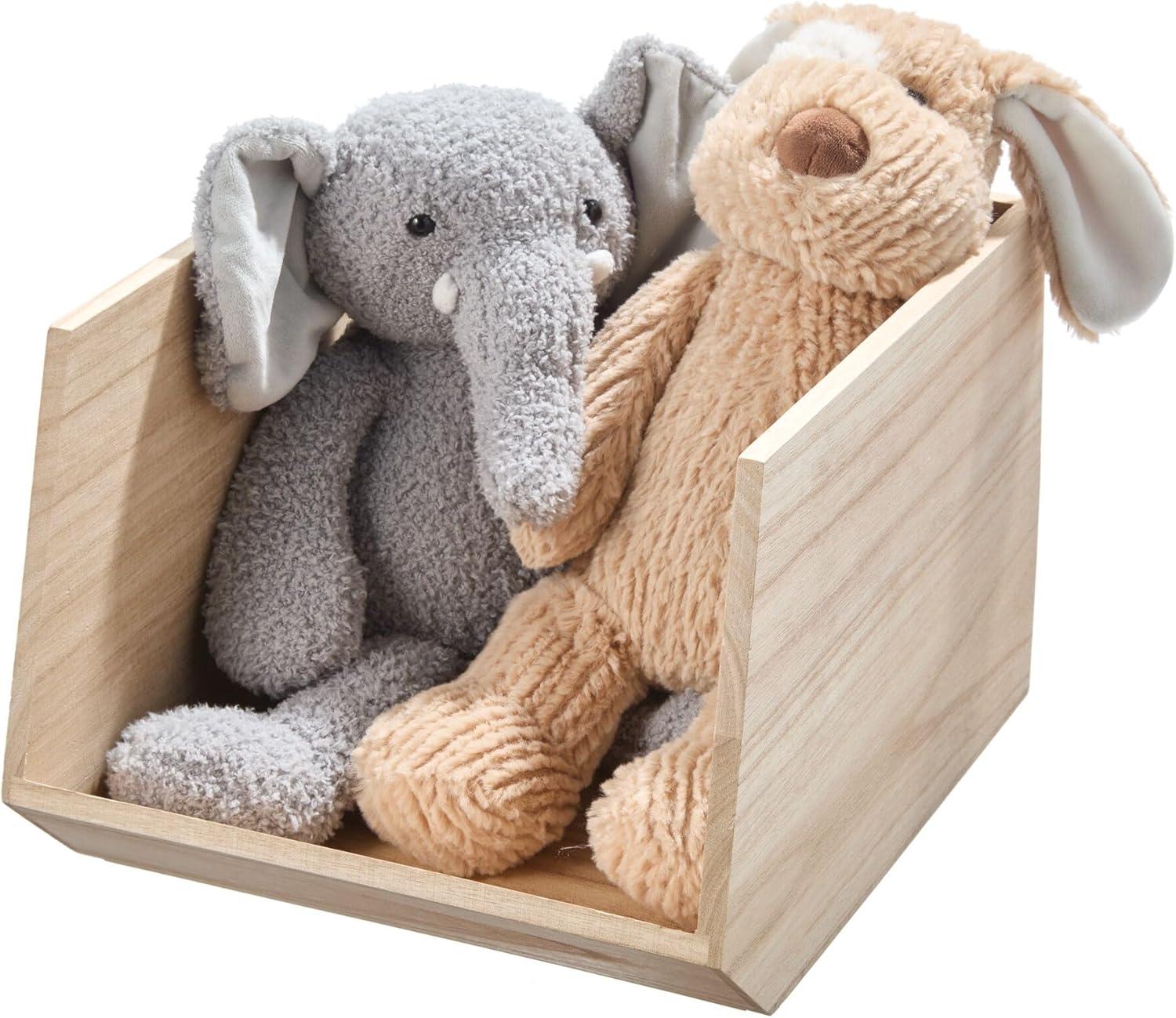 iDesign Renewable Wood Collection in Paulownia Wood Open Front Storage Bin, 11.46" x 8" x 10"