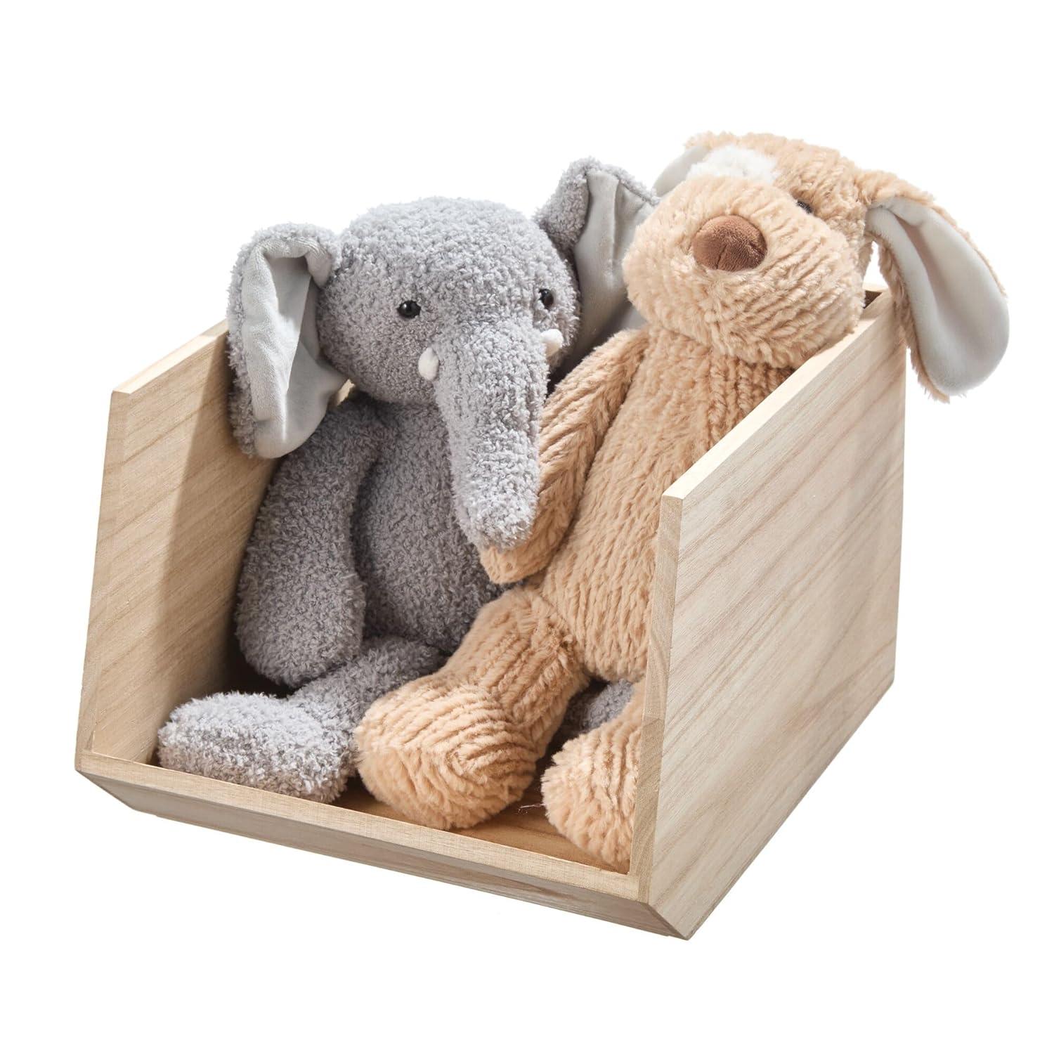 iDesign Renewable Wood Collection in Paulownia Wood Open Front Storage Bin, 11.46" x 8" x 10"