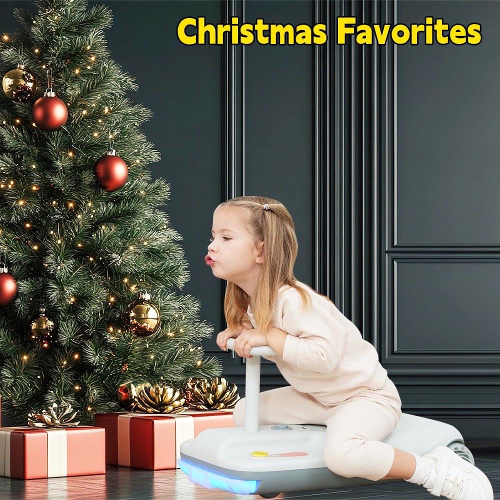 12V Ride-On Car with Cleaning Fun, 3 in 1 Gokart, Soft-Start, 5-Speed Adjustable, Detachable mop, Rechargeable Battery, 160lbs Capacity, Indoor & Outdoor for Kids Ages 3+ Gray