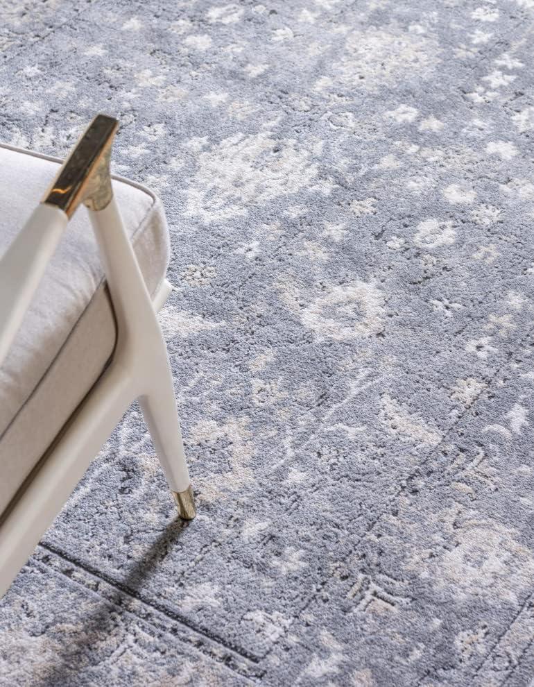 Unique Loom Portland Collection Bohemian Vintage Inspired Tone-on-Tone Design Area Rug (8' 0 x 10' 0 Rectangular, Gray/ Ivory)