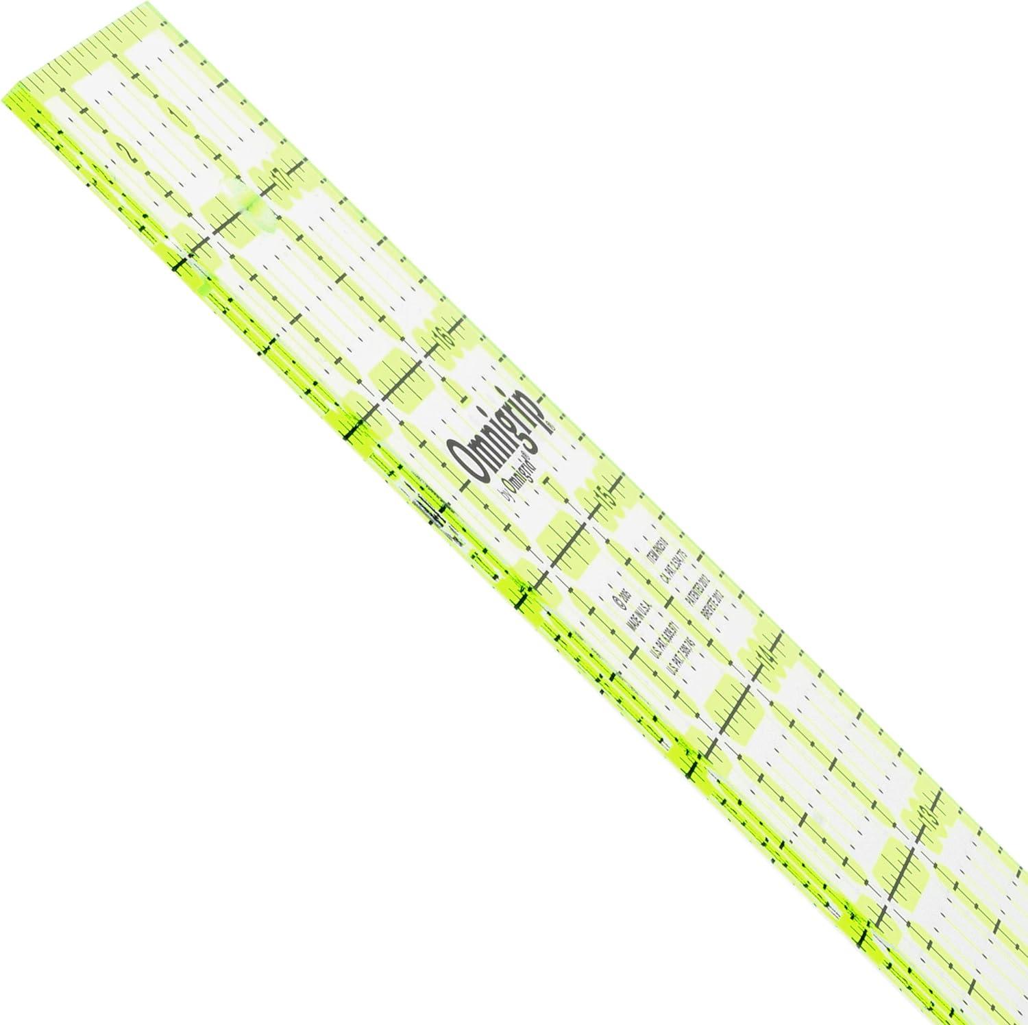 Omnigrip 6" x 12" Non-Slip Quilting Ruler with Grid Markings