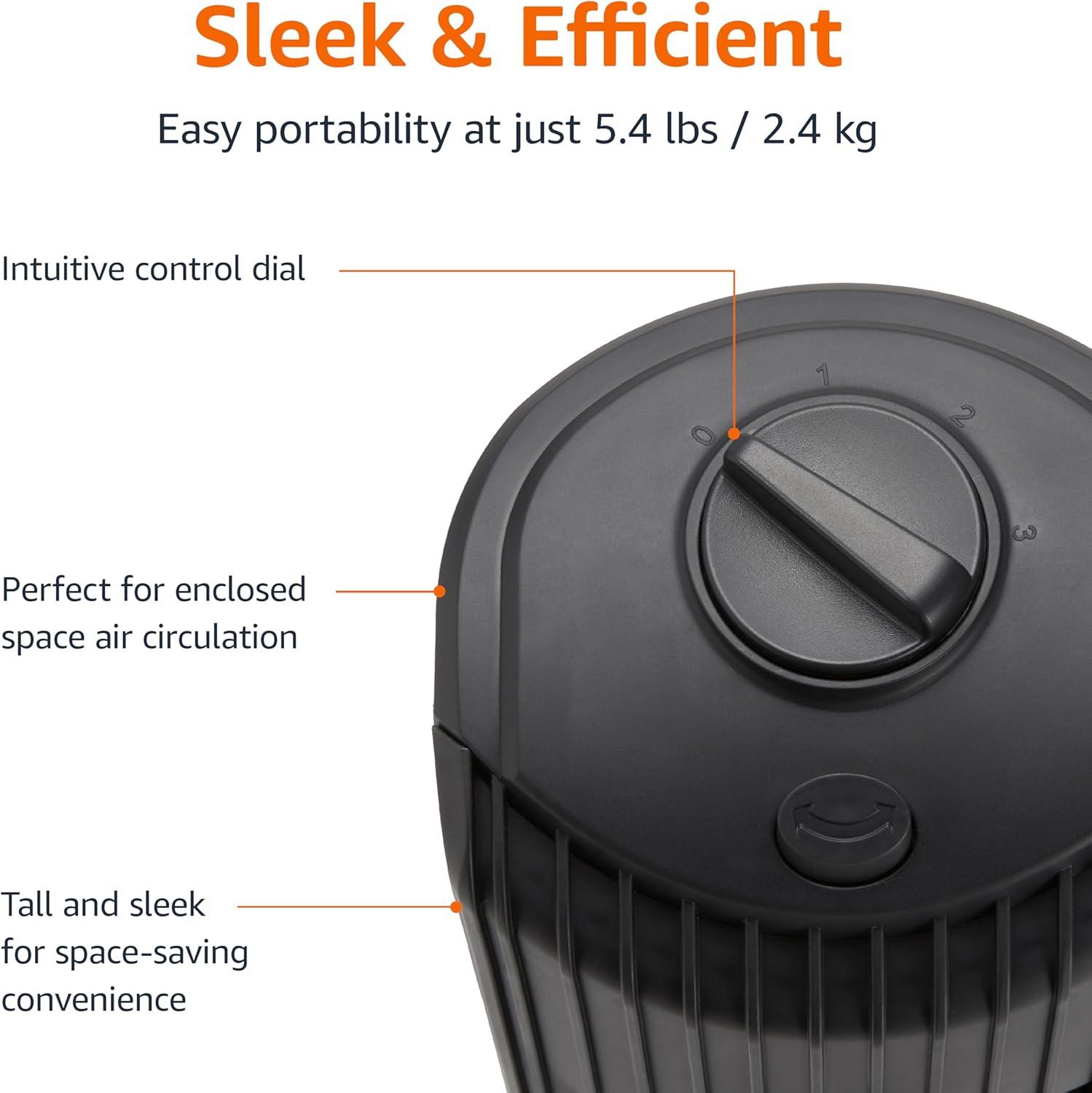 Black 28-Inch Oscillating Tower Fan with Mechanical Control