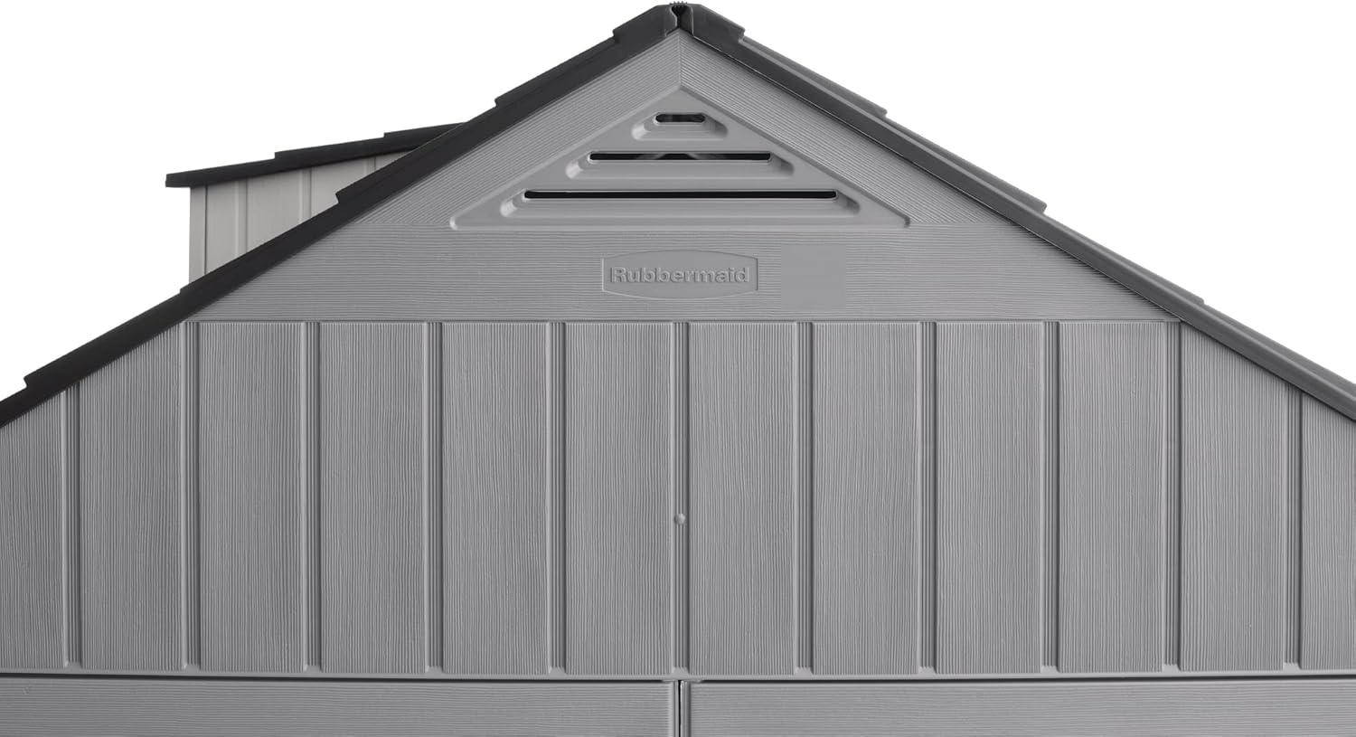 Rubbermaid Large Resin Outdoor Storage Shed, 10.5 x 7 ft., Gray, with Substantial Space for Home/Garden/Back-Yard/Lawn Equipment