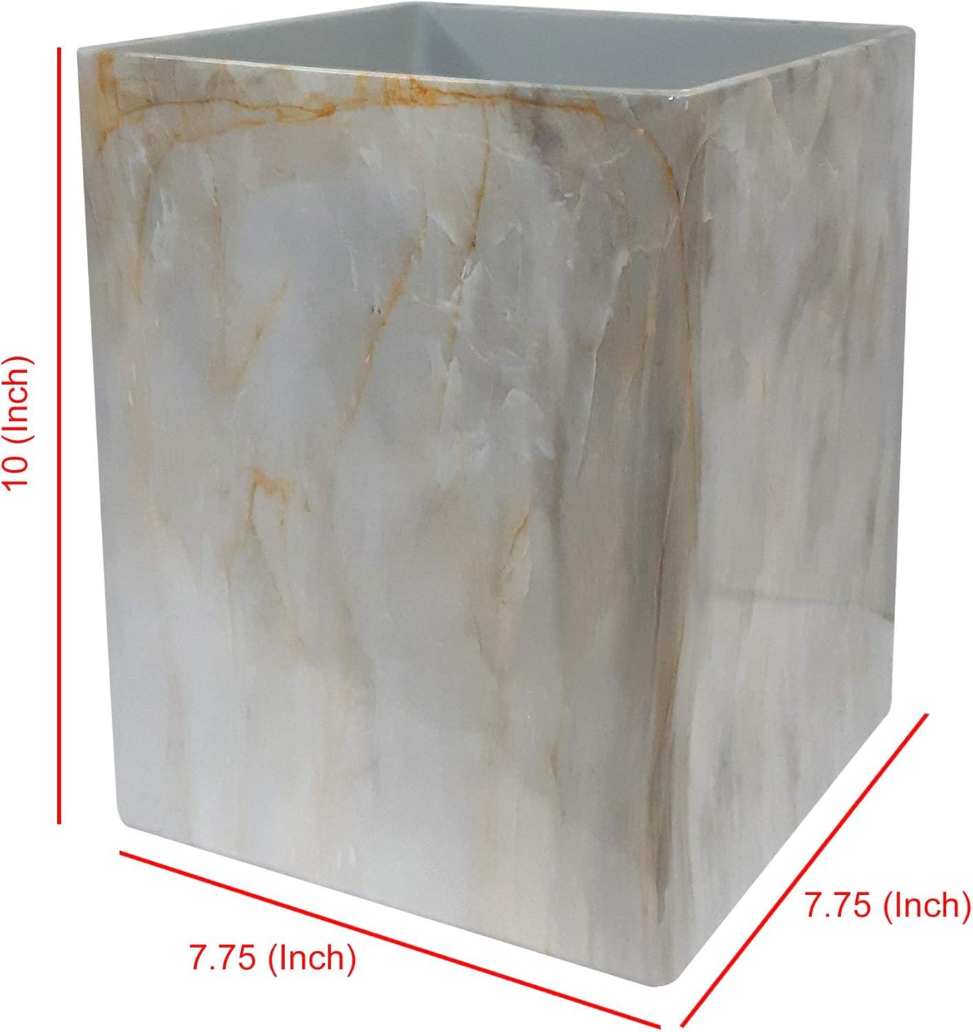 Stone Hedge Resin Decorative Bathroom Wastebasket - Nu Steel