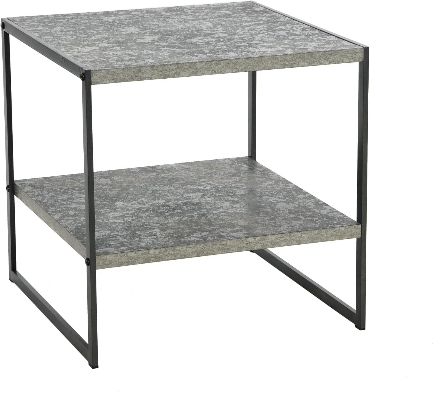 Household Essentials Jamestown Square End Table Gray and Black