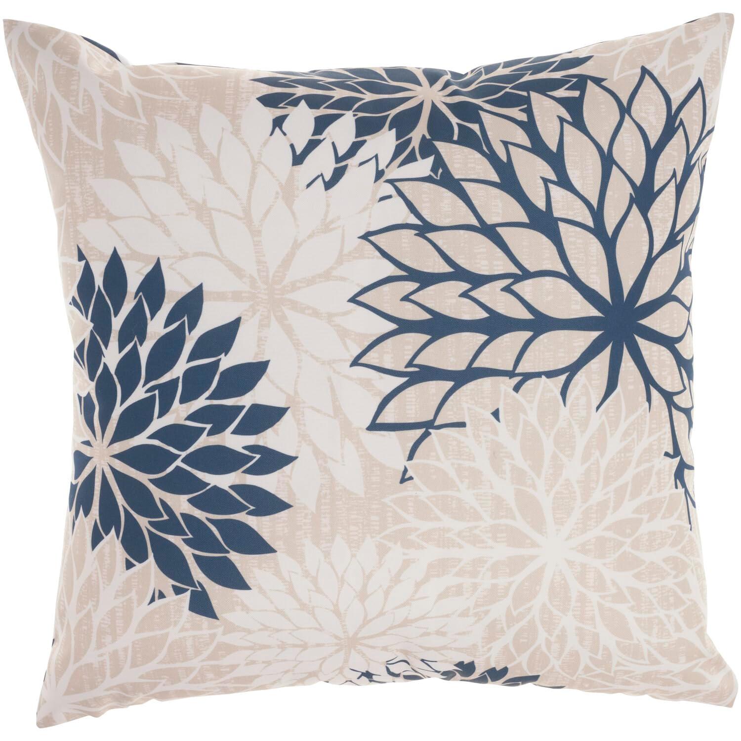 Mina Victory ALH05-020020 Floral Reversible Throw Pillow