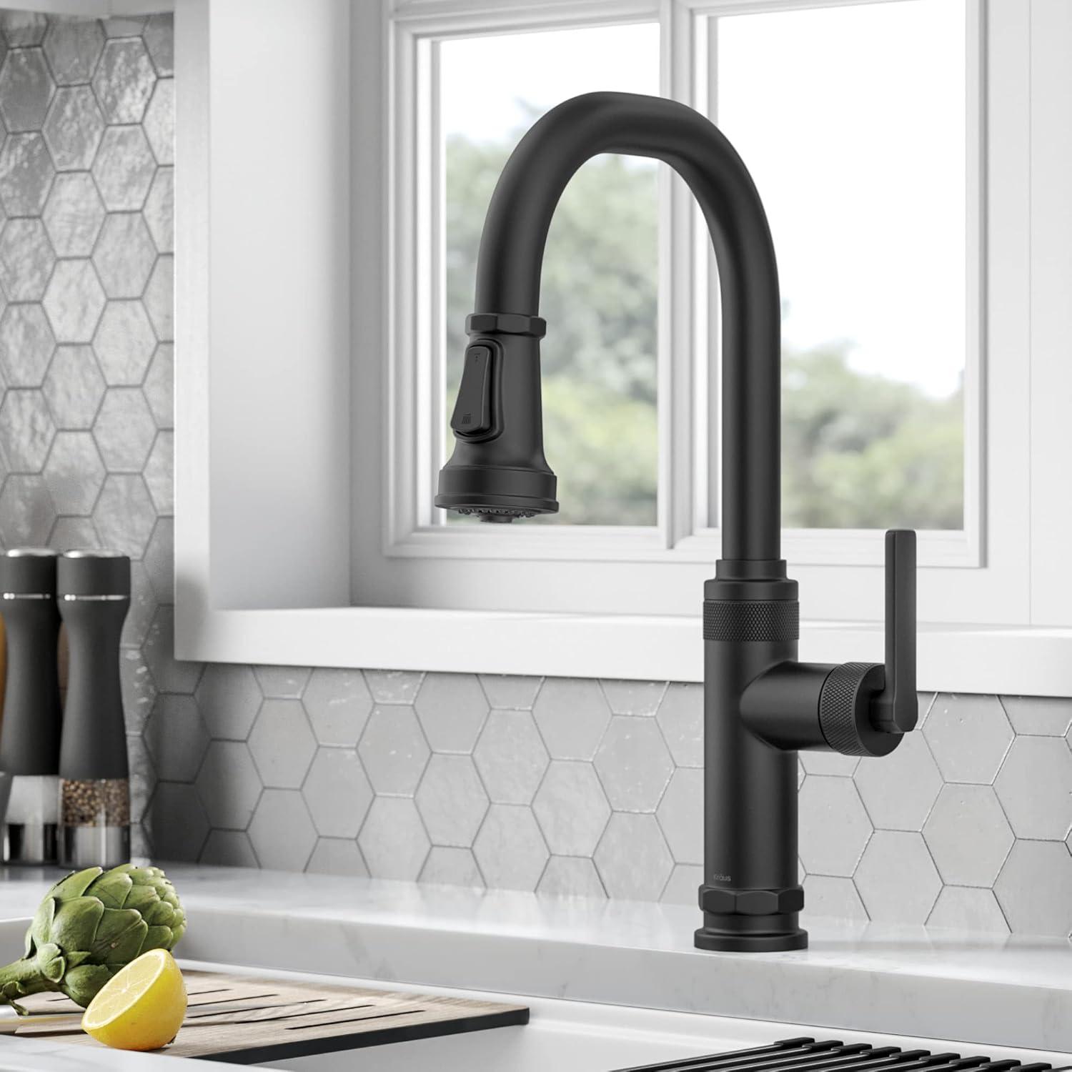 KRAUS Allyn Industrial Pull-Down Single Handle Kitchen Faucet