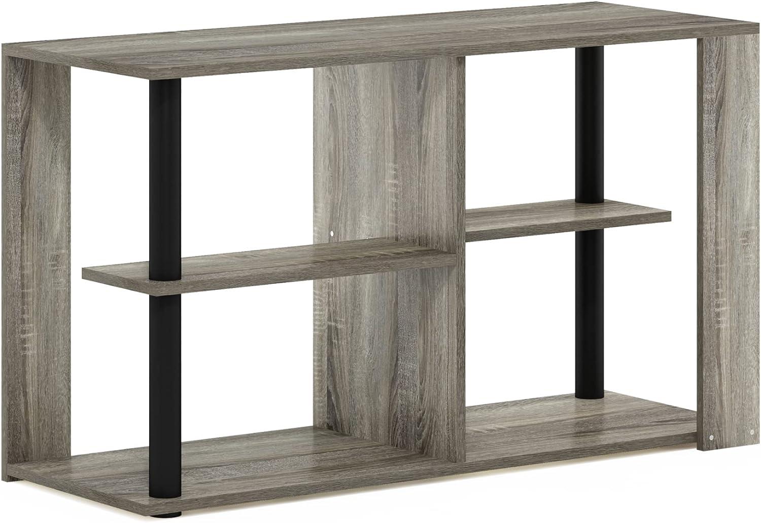 French Oak & Black Rectangular Coffee Table with Storage