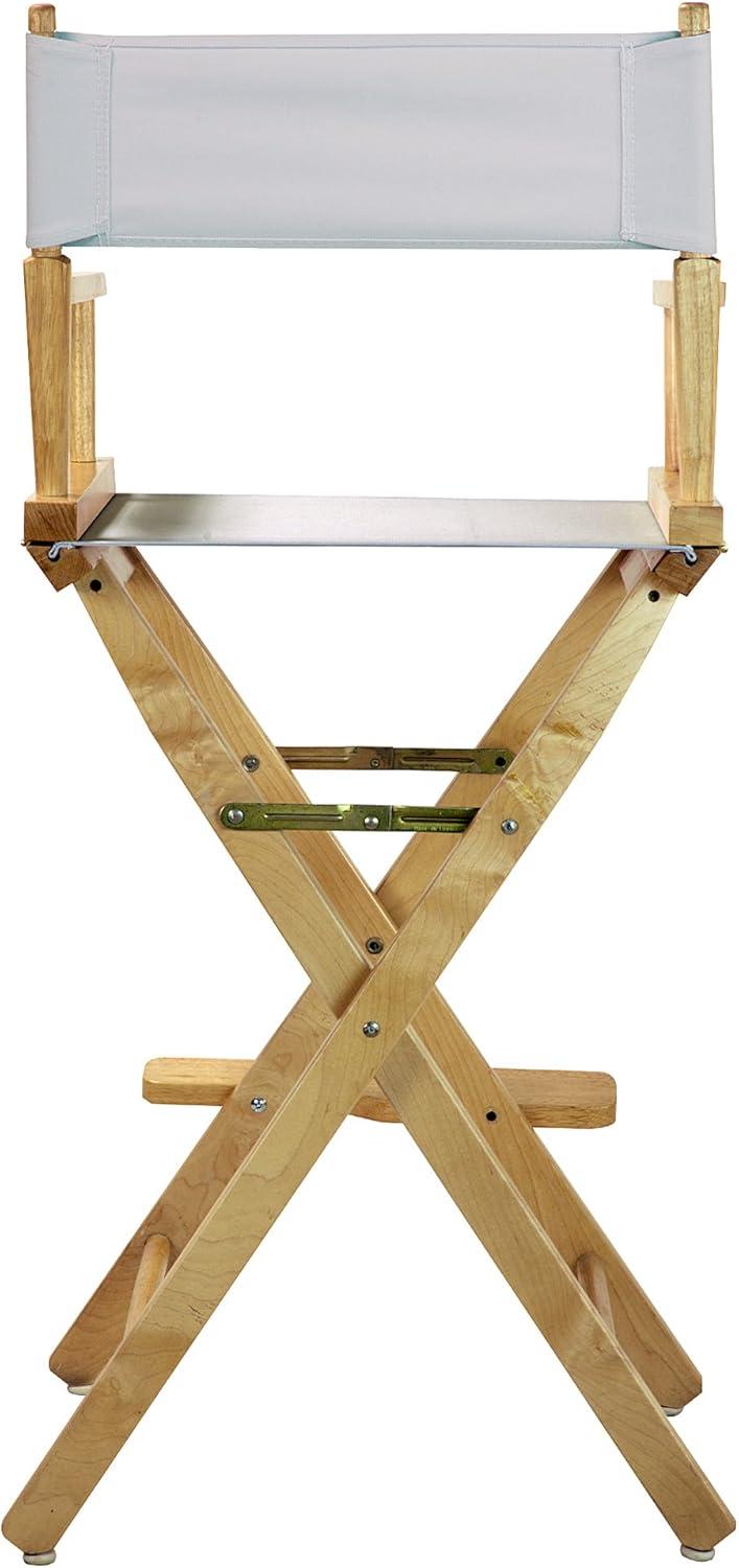 "30" Director's Chair Natural Frame-White Canvas"