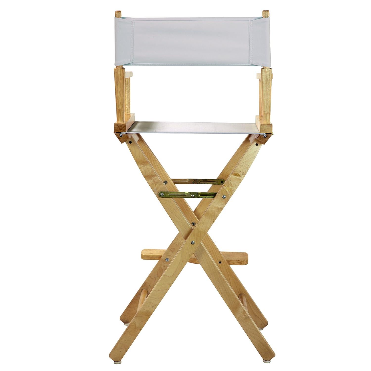 "30" Director's Chair Natural Frame-White Canvas"