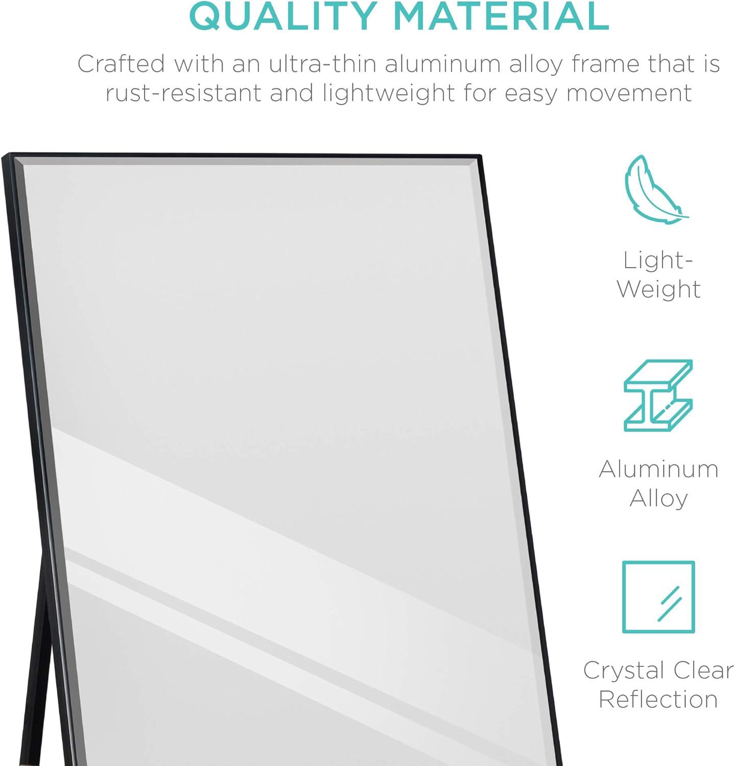 Best Choice Products 65x22in Full Length Mirror, Rectangular Beveled Wall Hanging & Leaning Floor Mirror