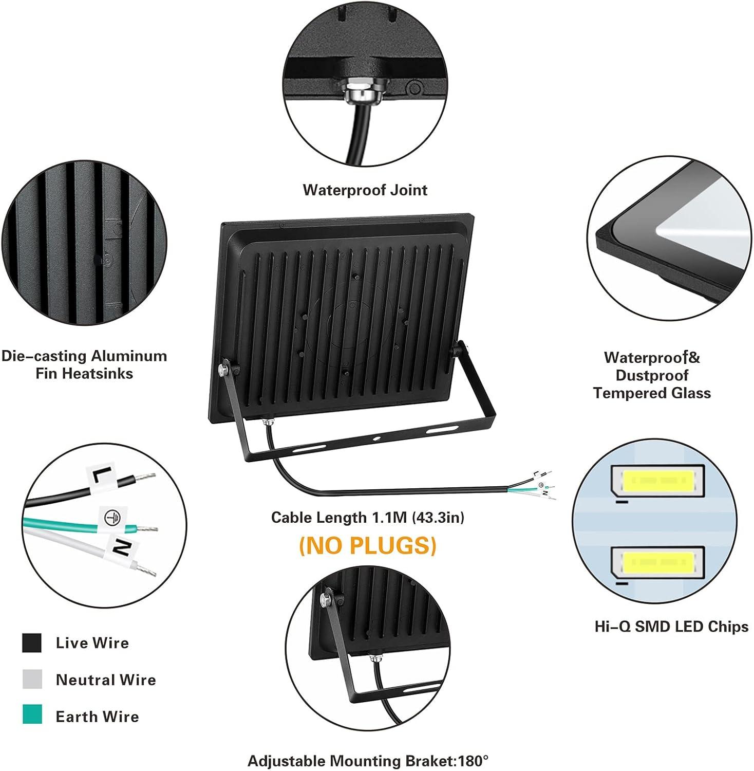 SOLLA 100W Black and White LED Flood Light