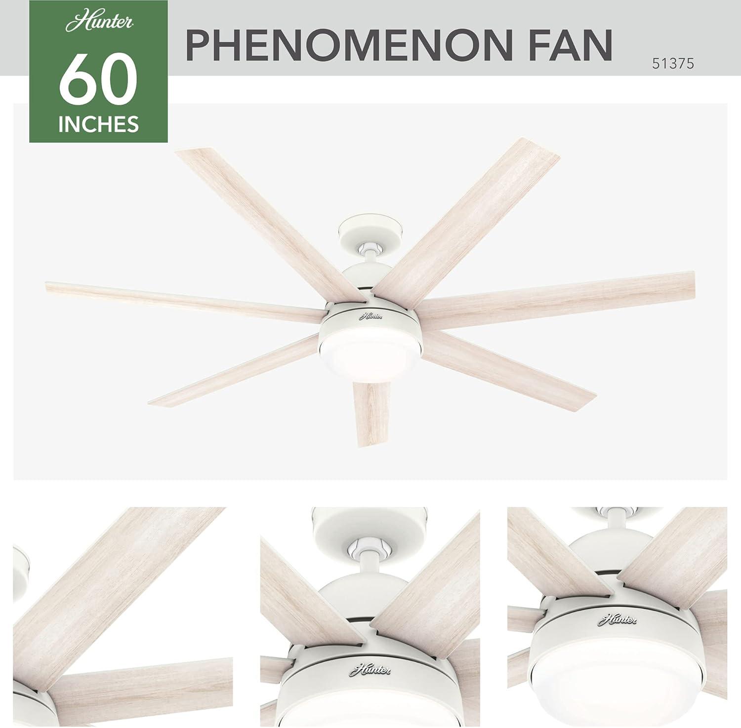 60" Phenomenon 7 - Blade Smart Standard Ceiling Fan with Wall Control and Light Kit Included