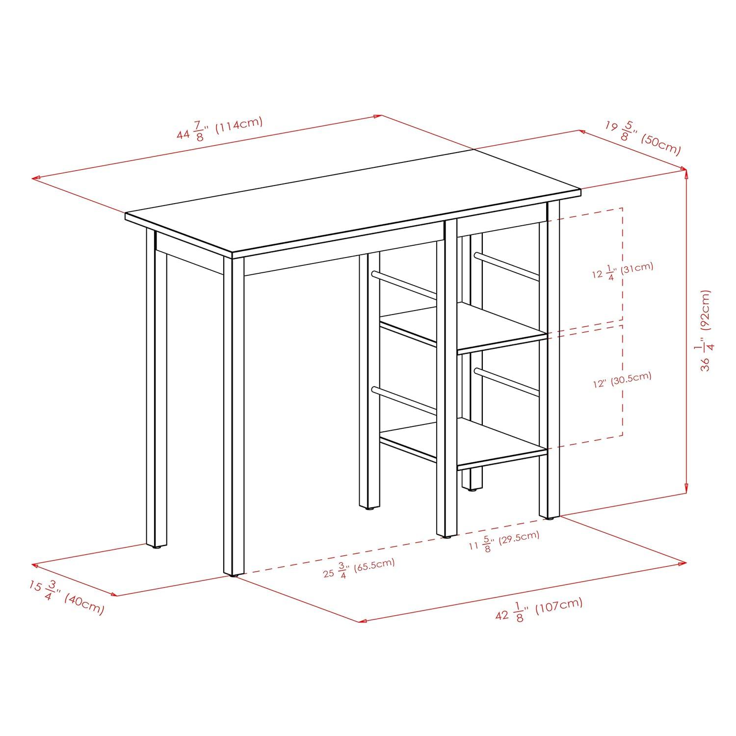 Dining Table Walnut - Winsome: Counter Height, Storage Base, Seats 4, Hardwood