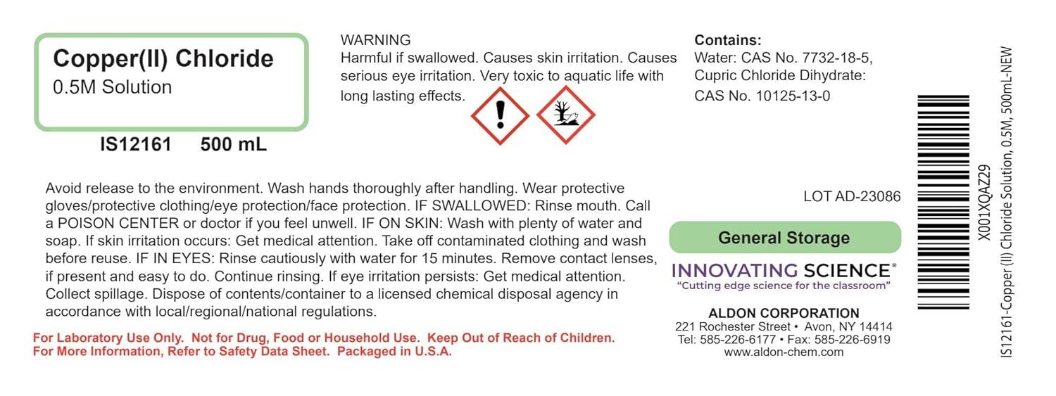 Copper (II) Chloride Solution, 0.5M, 500mL - The Curated Chemical Collection