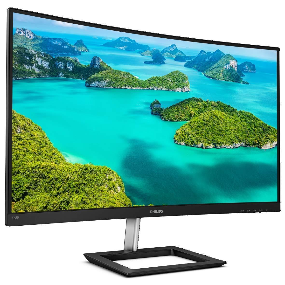 Curved 32" 4K UHD IPS Monitor with Built-In Speakers - Black