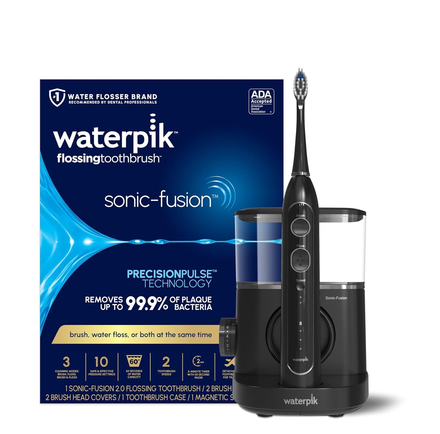 Waterpik Sonic-Fusion 2.0 Professional Flossing, Electric Toothbrush - Black-