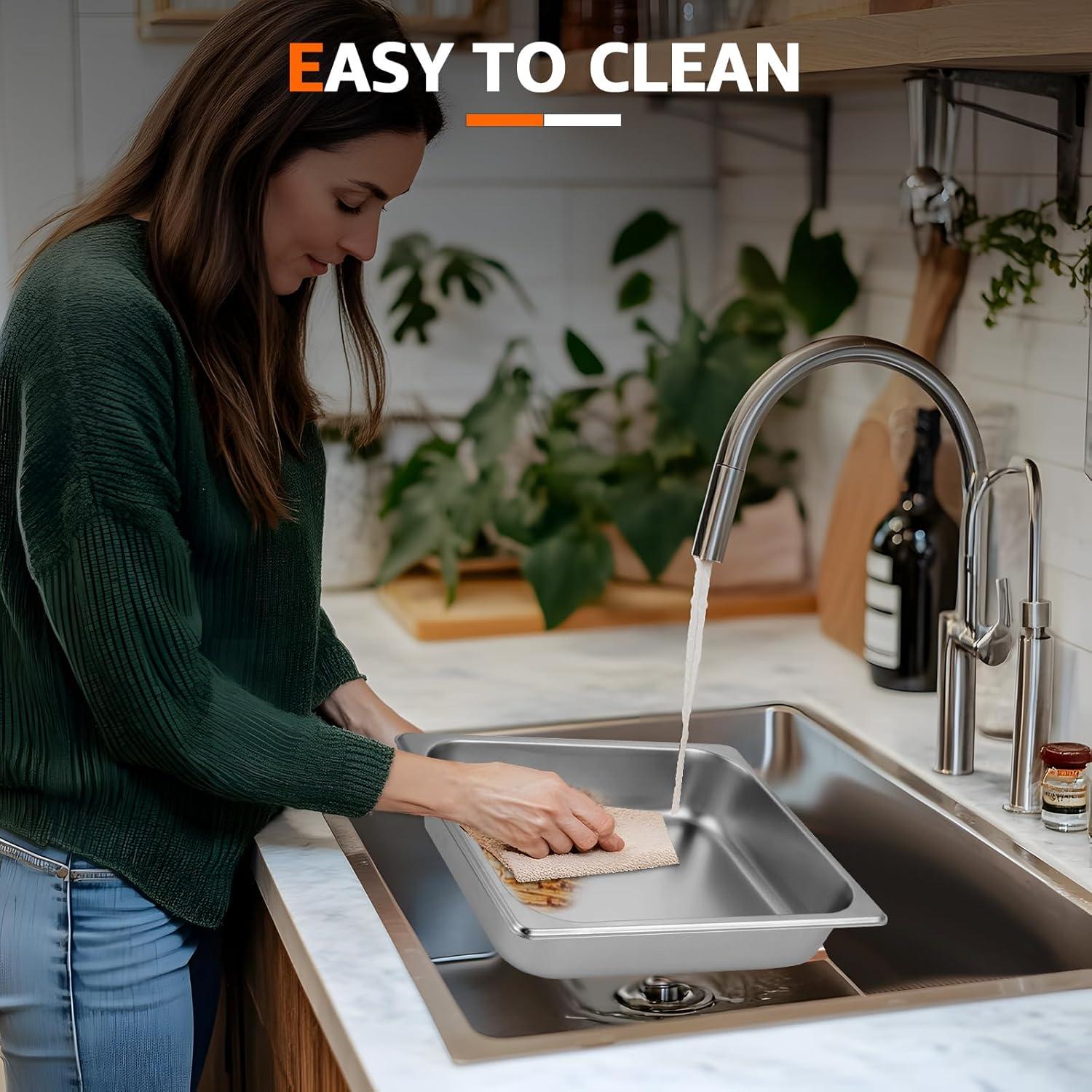 The Party Aisle™ Chafing Dishes For Buffet 4 Pack, 8 Qt Stainless Steel Chafers And Buffet Warmers Sets With Lid, Rectangle Serving Food Warmer Catering Supplies Buffet Display For Parties