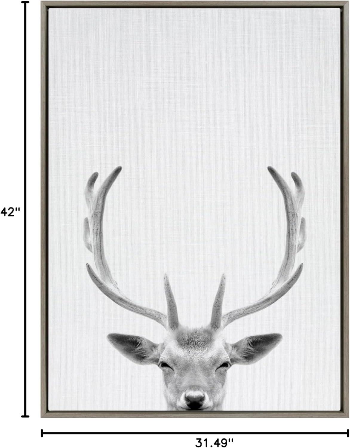 Kate & Laurel All Things Decor Sylvie Deer Framed Canvas Wall Art by Simon Te of Tai Prints