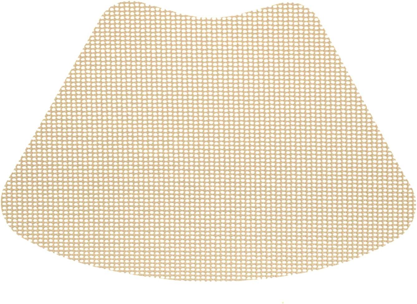 Ivory Vinyl Fishnet Wedge Placemats for Round Tables, Set of 6