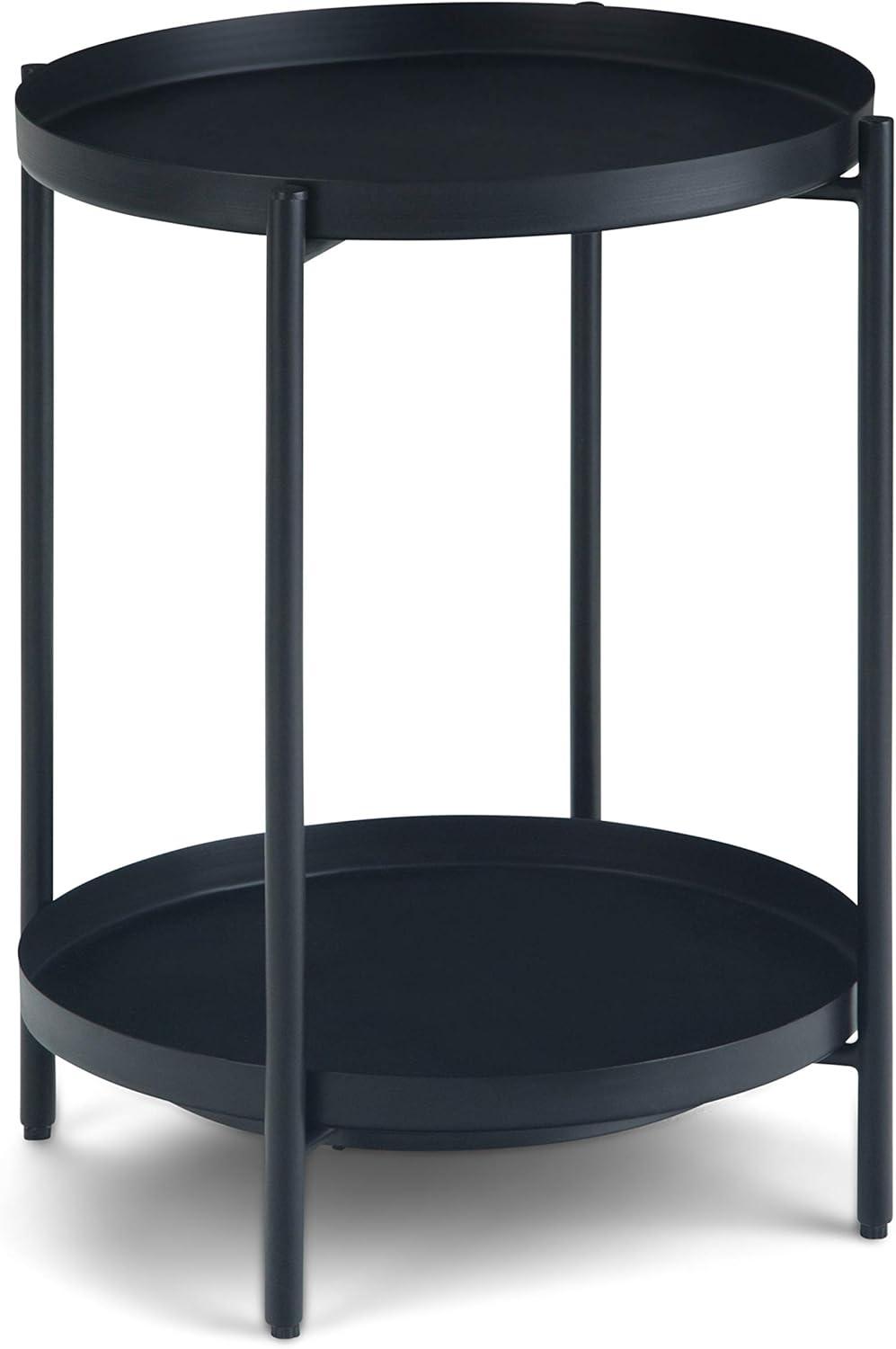 Simpli Home Monet Industrial 17 " Metal Metal End Table in Black